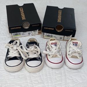 Two pairs of size 3 Converse shoes